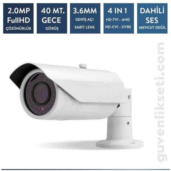 Techvision TC-9236H 2mp Metal Bullet Kamera (40mt Ir)